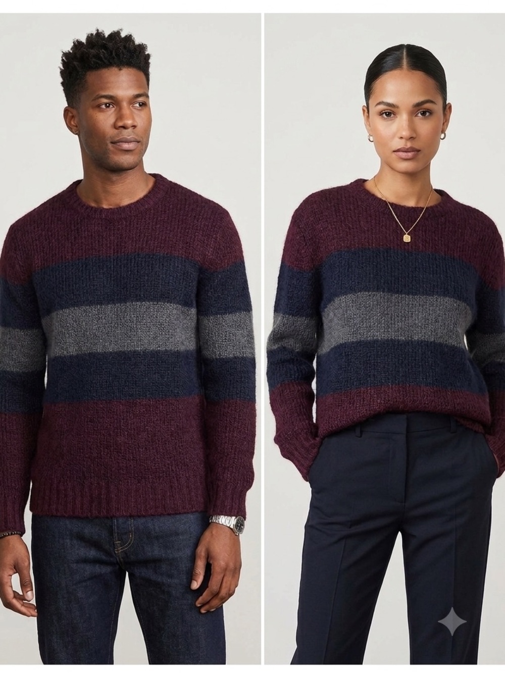 GUCCI Mohair and Silk Striped Sweater M 20” p2p Burgundy Combo $1,600 Retail
